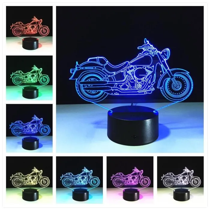 Lampa LED 3D - lampka nocna - USB - włącznik dotykowy / pilot - postacie z kreskówekŚwiatła