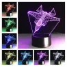 Lampe LED 3D - veilleuse - USB - interrupteur tactile / télécommande - personnages de dessins animés