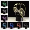 Lampe LED 3D - veilleuse - USB - interrupteur tactile / télécommande - personnages de dessins animés