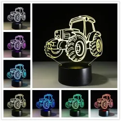 LED 3D lampe - natlys - USB - touch switch / fjernbetjening - tegneseriefigurer