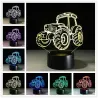 LED 3D lampe - natlys - USB - touch switch / fjernbetjening - tegneseriefigurer