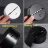 Lampe LED 3D - veilleuse - USB - interrupteur tactile / télécommande - personnages de dessins animés