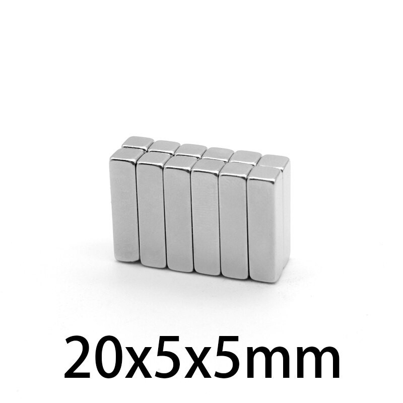 N35 - Neodym-Magnet - starker Quaderblock - 20 mm * 5 mm * 5 mm - 5 - 100 Stück