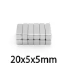 N35 - neodymmagnet - stærk kubisk blok - 20mm * 5mm * 5 mm - 5 - 100 stk.