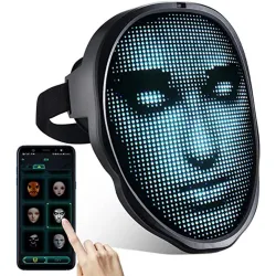 Ansiktsskiftende maske - fullfarge LED - smart APP-kontroll - glødende - Halloween - festivaler