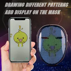 Ansiktsskiftende maske - fullfarge LED - smart APP-kontroll - glødende - Halloween - festivaler