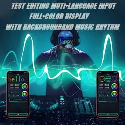 Ansiktsskiftende maske - fullfarge LED - smart APP-kontroll - glødende - Halloween - festivaler
