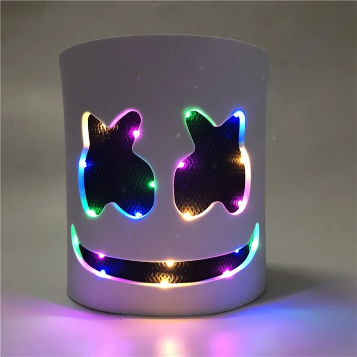 LED lysende ansiktsmaske - hodehjelm - marshmello - Halloween - festivaler