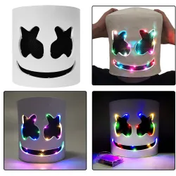 LED luminous face mask - head helmet - marshmello - Halloween - festivalsMasks