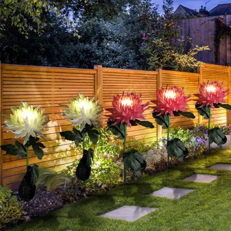 Chrysant bloemvormige lamp - tuinlamp - solar - LED - waterdichtSolar verlichting