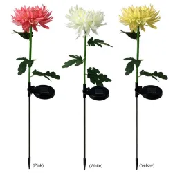 Lampe in Form einer Chrysantheme - Gartenleuchte - Solar - LED - wasserdicht