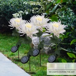 Lampe en forme de fleur de chrysanthème - lumière de jardin - solaire - LED - étanche