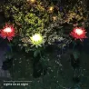 Krysantemum blomformad lampa - trädgårdslampa - solenergi - LED - vattentät