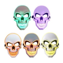 LED ansiktsmask - glödande skalle - Halloween - festivaler
