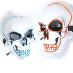 LED-Gesichtsmaske - leuchtender Totenkopf - Halloween - Feste