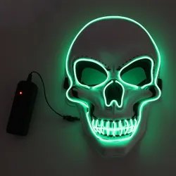 MáscaraMascarilla LED - calavera resplandeciente - Halloween - festivales