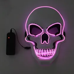 MáscaraMascarilla LED - calavera resplandeciente - Halloween - festivales