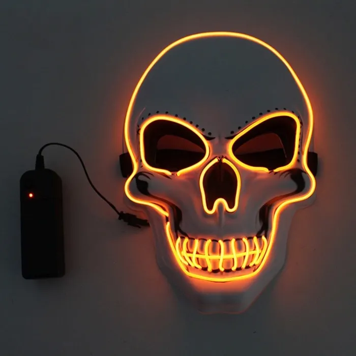 LED gezichtsmasker - gloeiende schedel - Halloween - festivalsMaskers