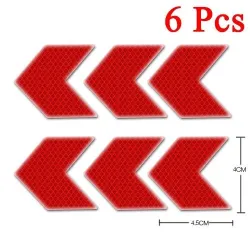 Reflecterende pijl - zelfklevende sticker - veiligheid - waarschuwing - voor auto's / motorfietsen / fietsen / kledingStickers