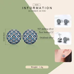 Eleganta runda örhängen - Legend Of The Sea - zirconia - 925 sterling silver