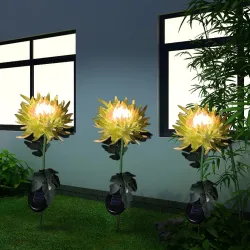 Iluminación solarLámpara en forma de flor de crisantemo - luz de jardín - solar - LED - impermeable