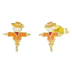 AretesPendientes pequeños de moda - plata de ley 925 - edición de otoño - espantapájaros - hoja - calabaza