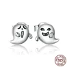 Petites boucles d'oreilles clous - argent sterling 925 - petit fantôme