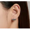 Colourful crystal dragonfly - stud earrings - 925 sterling silverEarrings