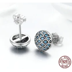 Elegante runde øredobber - Legend Of The Sea - zirconia - 925 sterling sølv