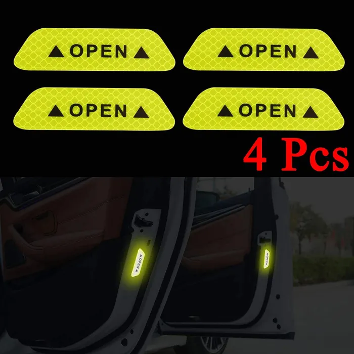 Autocollant de voiture réfléchissant - porte intérieure - sécurité / avertissement - auto-adhésif - étanche - OPEN