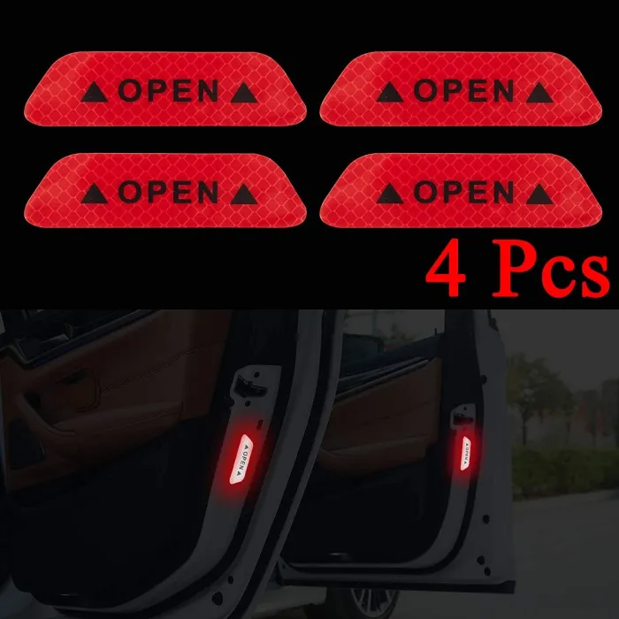 Adesivo per auto riflettente - porta interna - sicurezza/avvertimento - autoadesivo - impermeabile - OPEN