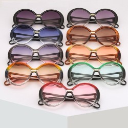 Modne okrągłe okulary przeciwsłoneczne - oversize - vintage kolorowe soczewki - UV400Okulary Przeciwsłoneczne