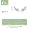 Elegante øredobber - bladformet - med krystaller - 925 sterling sølv