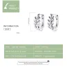 AretesPendientes redondos en forma de hoja - plata de ley 925