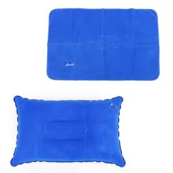 Oppustelig nylonpude - bærbar - sovepude - til camping / rejse / strand - 34 * 22 cm