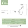 Blomsterøreringe - asymmetriske - med kæde / krystaller - 925 sterling sølv
