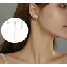 Elegante dråbe øreringe med stjerner - asymmetrisk - med kæde / krystaller - 925 sterling sølv