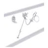 Elegant drop earrings with stars - asymmetric - with chain / crystals - 925 sterling silverEarrings