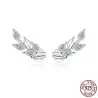 Eleganta örhängen - bladformade - med kristaller - 925 sterling silver
