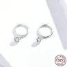 Elegante runde øredobber - med zirconia - 925 sterling sølv