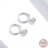 Eleganta runda örhängen - med zirkoner - 925 sterling silver