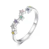 Elegant regnbuering - fargerik zirkon - 925 sterling sølv