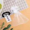Wedding table decoration - wine glass cover - bride / groom costumeWedding
