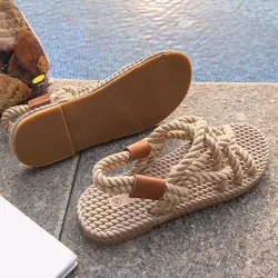 Traditional flat sandals - trendy braided ropeSandals
