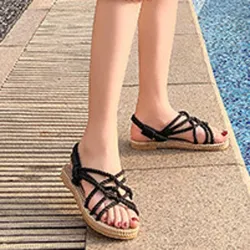 SandaliasSandalias planas tradicionales - cuerda trenzada de moda