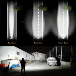 Barre lumineuse LED - 3 rangées - faisceau combo - étanche - pour voiture / tracteur / 4WD / camion / SUV / ATV - 12V - 24V