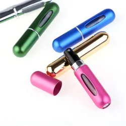 Mini tom parfymeflaske - etterfyllbar - med forstøver - aluminiumsbeholder - 5ml