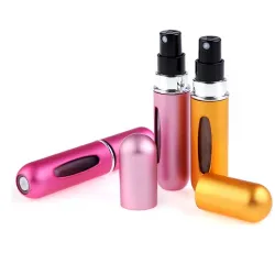 Mini tom parfymeflaske - etterfyllbar - med forstøver - aluminiumsbeholder - 5ml