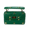 Luxe tas - met klinknagels / kettingriem / handvat - echt leerHandtassen