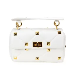 Luxe tas - met klinknagels / kettingriem / handvat - echt leerHandtassen